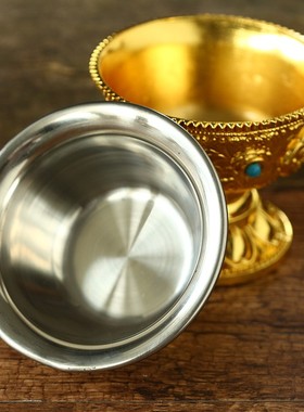 圣水杯中号鎏金不锈钢桌面摆件