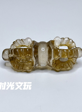 藏传天然白水晶法器然老水晶金刚杵金刚锥吊坠明清仿古水晶文玩