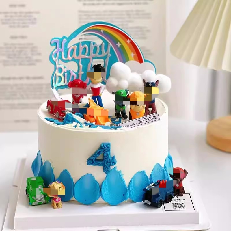 网红男孩生日烘焙蛋糕装饰卡通狗狗队摆件宝宝小狗狗蛋糕插件插牌,淘宝优惠券,粉丝福利购,淘宝优惠卷