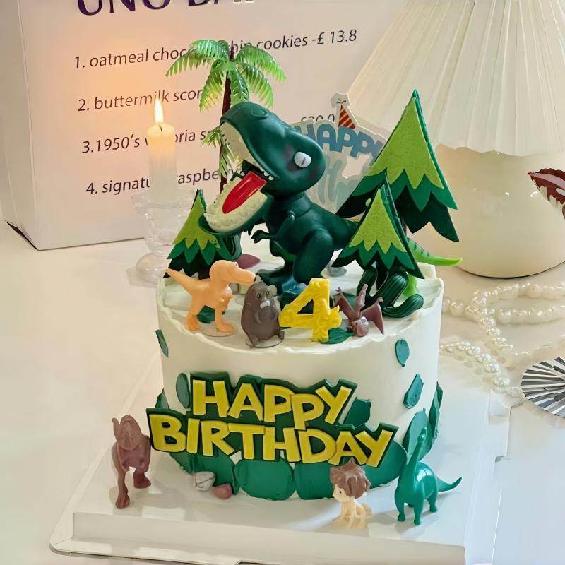 男孩卡通挖掘机生日蛋糕装饰摆件儿童工程车霸王龙大恐龙烘焙插件,淘宝优惠券,粉丝福利购,淘宝优惠卷