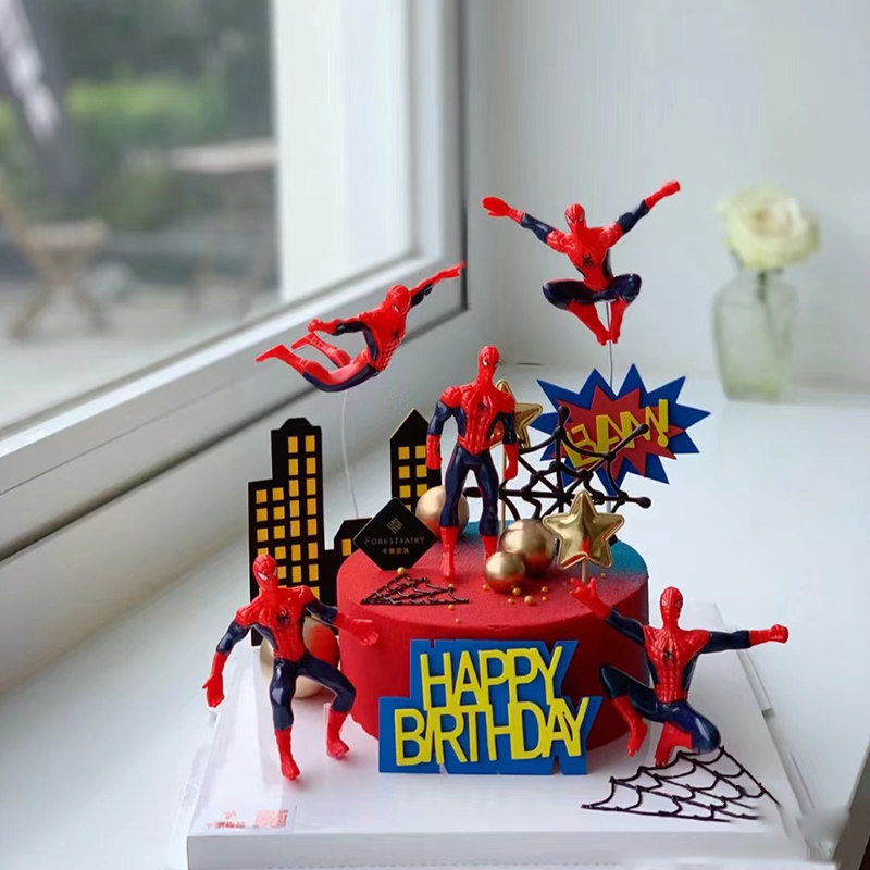 蜘蛛侠复仇者联盟蛋糕装饰摆件英雄美国队长钢铁侠超人甜品台插件,淘宝优惠券,粉丝福利购,淘宝优惠卷