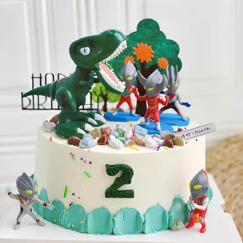 男孩卡通挖掘机生日蛋糕装饰摆件儿童工程车霸王龙大恐龙烘焙插件,淘宝优惠券,粉丝福利购,淘宝优惠卷