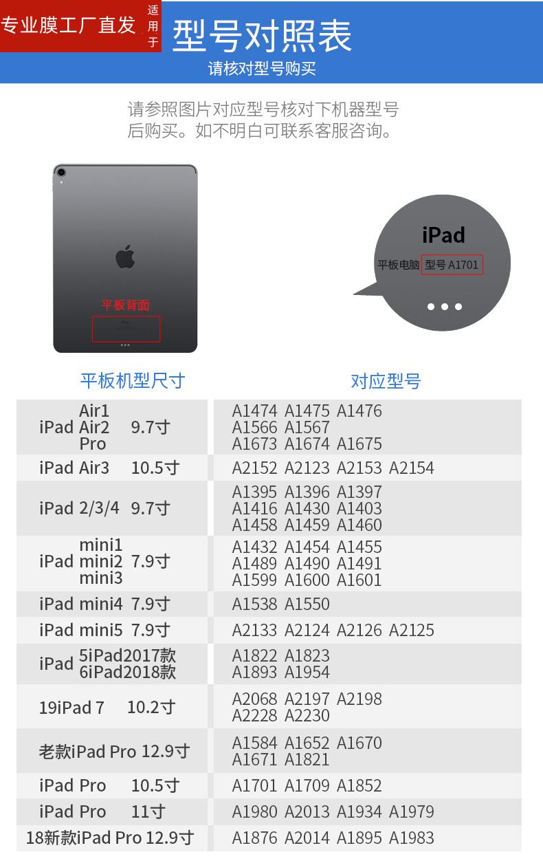 适用适应苹果pad5钢化膜ipada1893平板ip五代a1566ipad第五代a1822爱派6ipd六代电脑paid5第六代护眼儿童保护-图3