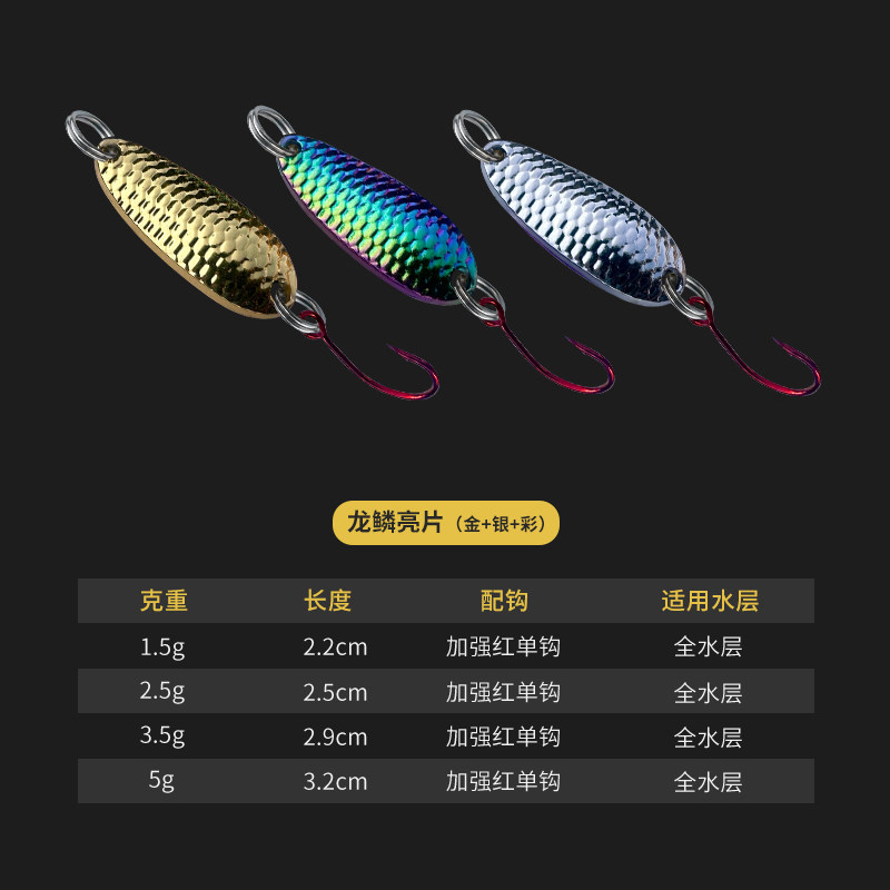 溪流远投马口龙鳞勺型单钩路亚亮片假微物夜用饵瓜子旋转白条鳞稍,淘宝优惠券,粉丝福利购,淘宝优惠卷