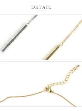 日系小众金属条长款毛衣项链代购