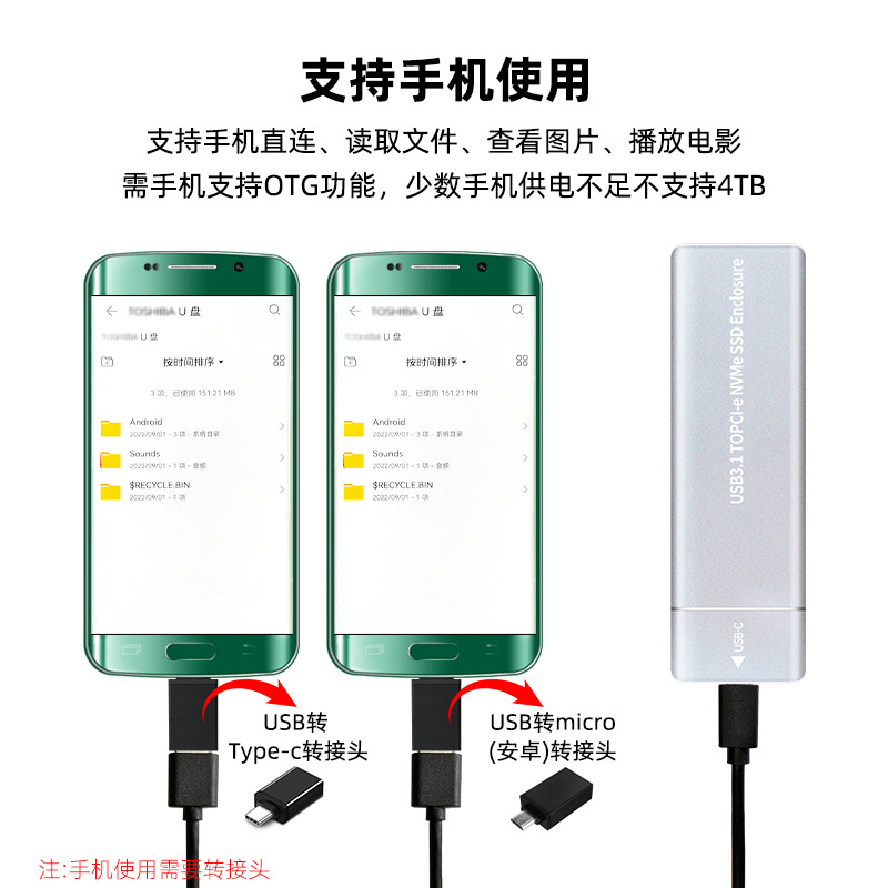 金士顿1T 移动固态硬盘500G Type-C便携高速USB3.1 NVMe读取1050M - 图3