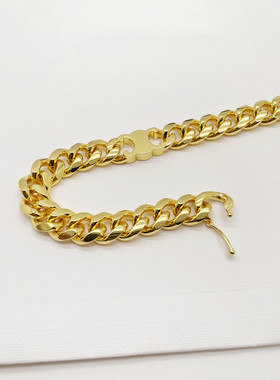 轻奢黄铜镀金女凯旋门项链粗链条