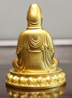 纯铜镀金观音菩萨神像居家供奉观音佛像客厅随身佛可装藏佛摆件