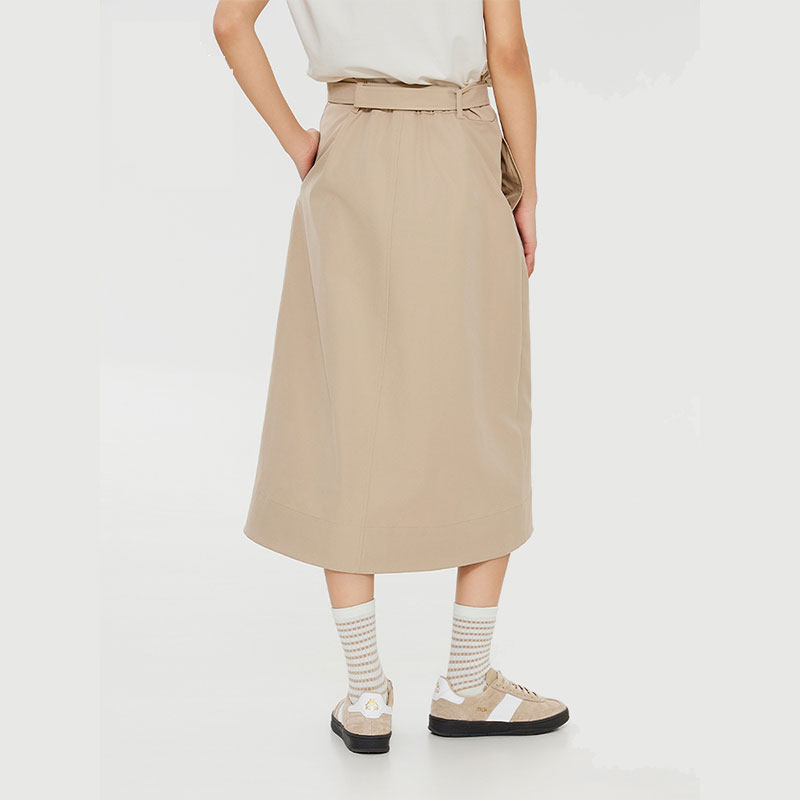 Kappa卡帕女裙春季新款复古运动休闲A字工装半身裙K0E22QQ10 - 图0