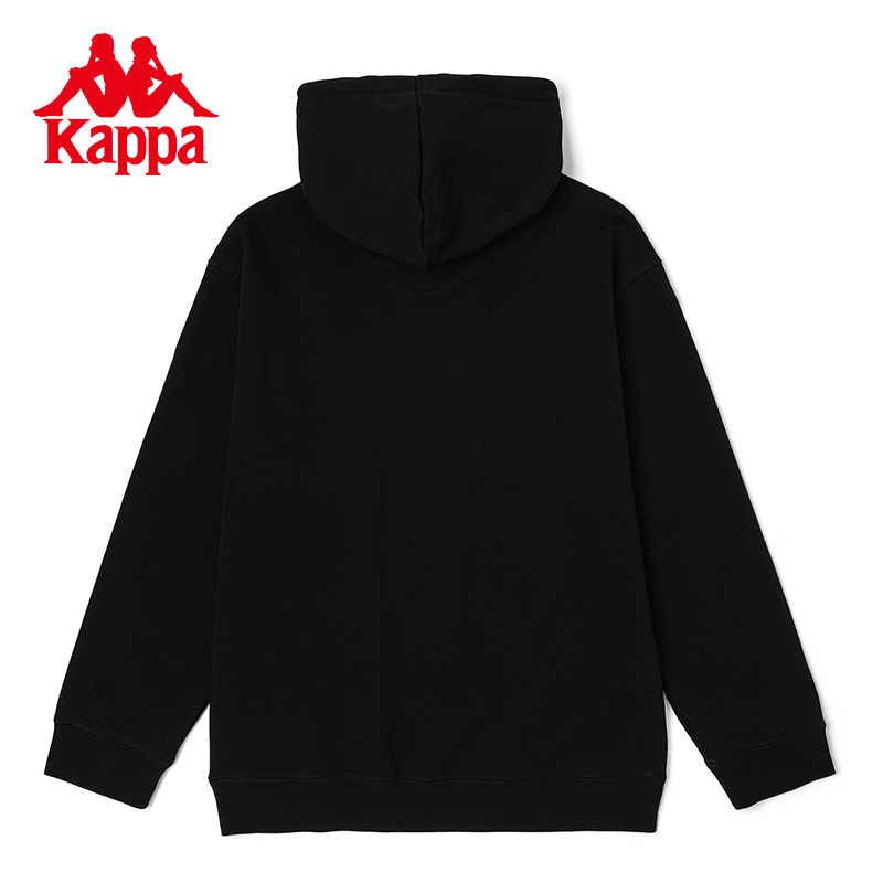 Kappa卡帕套头帽衫男2023秋季新款简约运动卫衣休闲薄绒长袖外套 - 图1