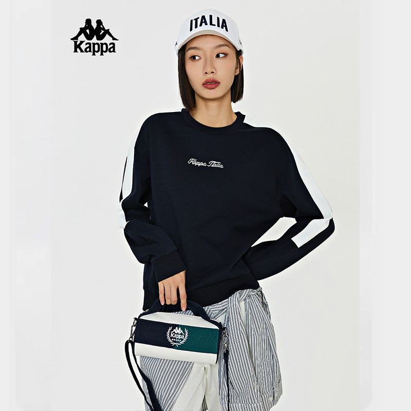 Kappa卡帕女装春季新款运动休闲简约百搭圆领卫衣K0E22WT01 - 图1