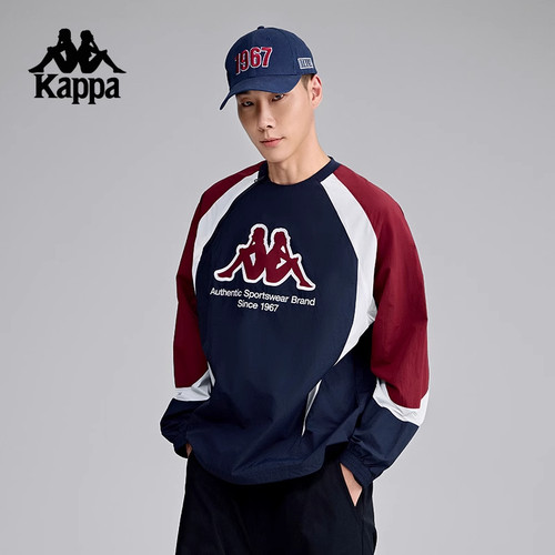 Kappa卡帕男装女装2025春季新款休闲长袖宽松圆领上衣K0FW2XY01 - 图1