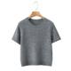Vaee large size women's French commuting round neck knitted top early spring fat mm temperament versatile short-sleeved sweater T-shirt