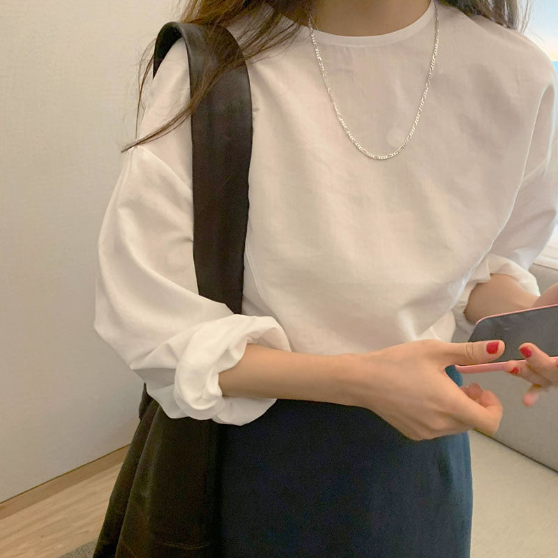 2020春韩国新款简约气质白色衬衫 珂锐服饰衬衫