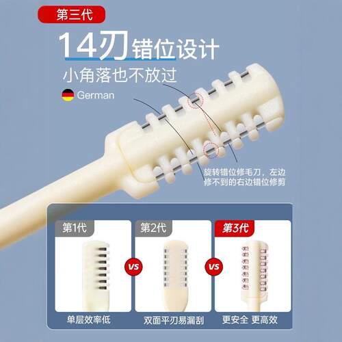 双头鼻毛刀修剪器手动旋转男士专用刮刀神器小剪刀去鼻毛鼻孔双面 - 图1