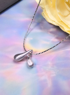 银色鱼尾吊坠项链女款小众锁骨链送女友送朋友生日礼物时尚百搭款
