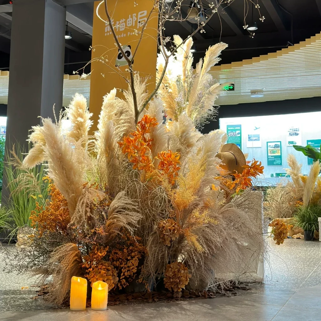Everlasting flower dried bouquet, real flower, air-dried natural reed grass diy material package, handmade home furnishings decoration