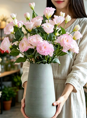 洋桔梗仿真花龙胆无刺玫瑰花假花摆设野餐拍照道具婚庆装饰花摆件