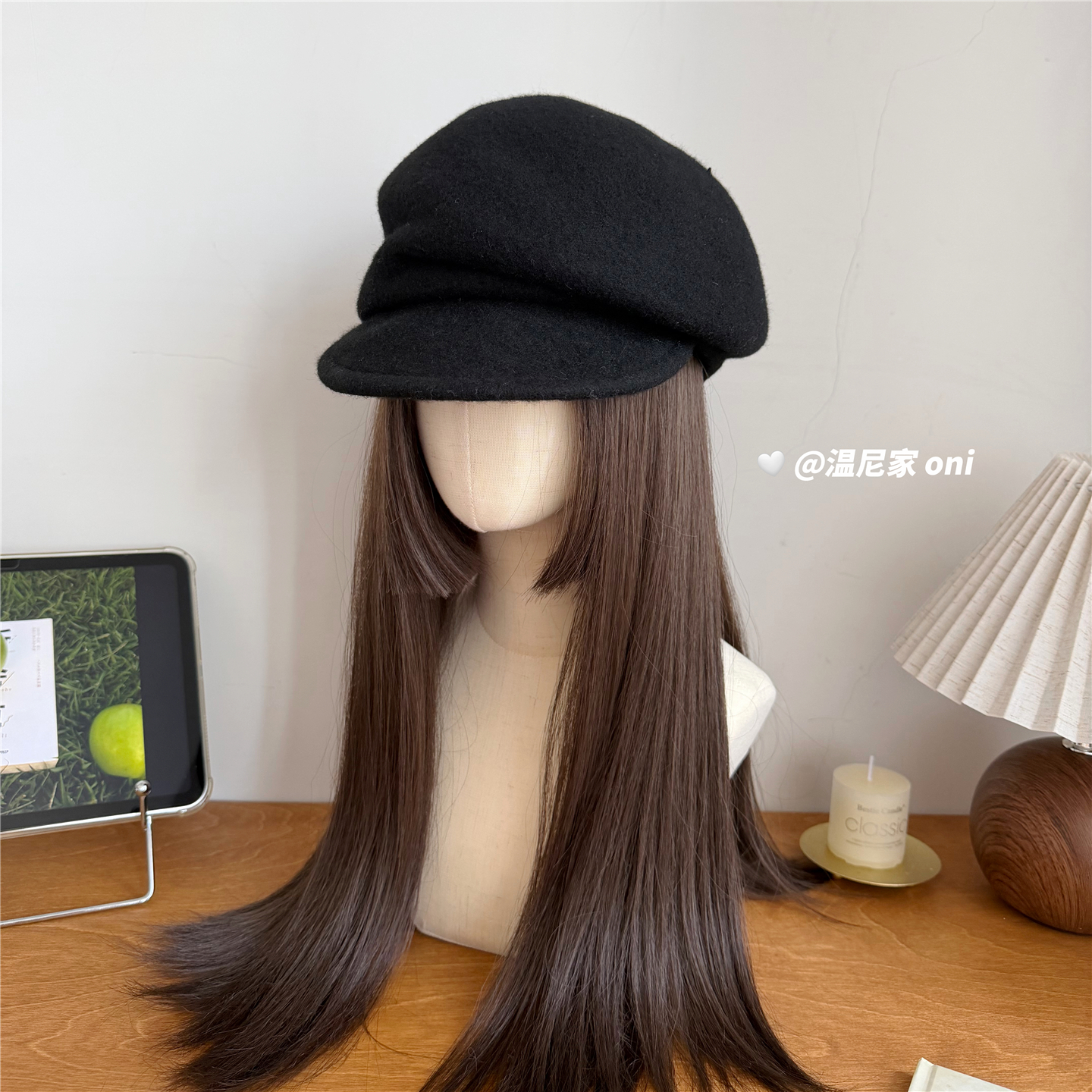 定型褶皱~ins博主fever同款羊毛呢黑色报童帽复古英伦画家帽子潮 - 图3
