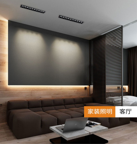 嵌入式线条灯条形格栅射灯5头 15头 10头线条灯cob射灯筒灯无主灯 - 图1