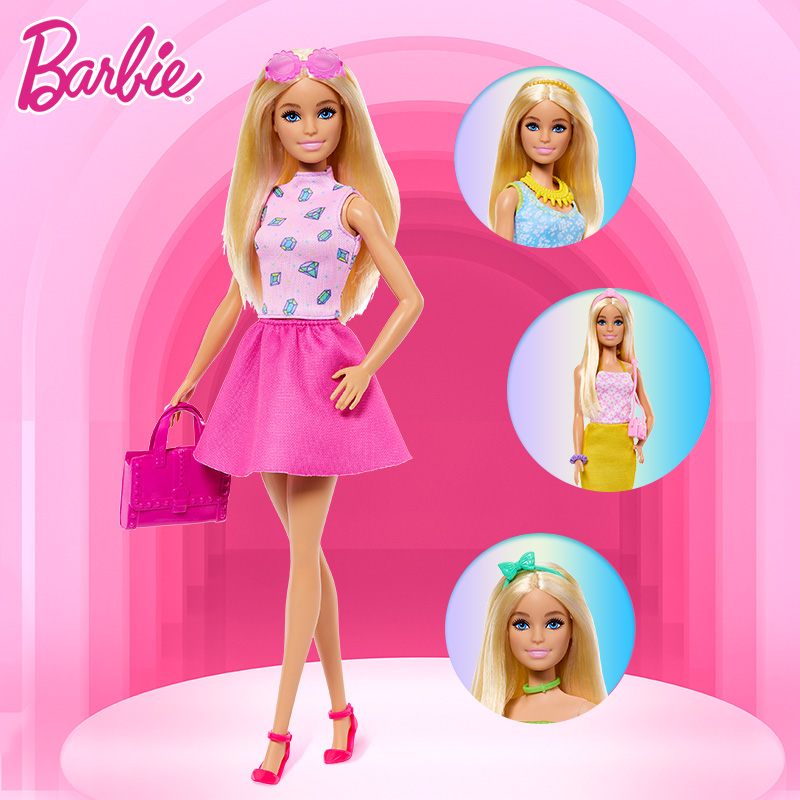 芭比娃娃Barbie时尚搭配礼盒宠物商店套装女孩公主玩具生日礼物