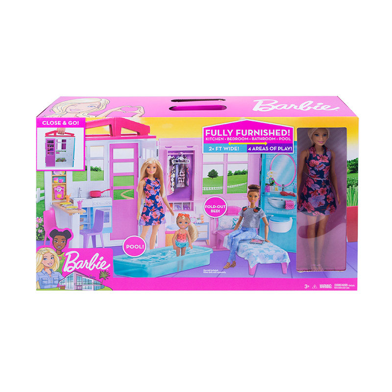 barbie闪亮度假屋套装女孩公主娃娃 芭比娃娃/配件