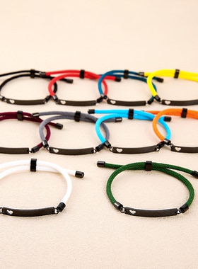 弯牌编织手链跨境彩印刻字印刷材料不锈钢镂空心形节日礼物小礼品