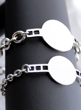 钛钢刻字礼品情侣手链定制logo