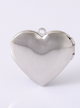 跨境个性简约可放相片 Photo Locket 项链不锈钢桃心相盒吊坠项链