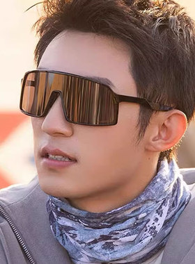 连体骑行墨镜偏光防紫外线变色镜