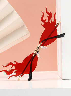 红色火焰墨镜女时尚个性夸张眼镜