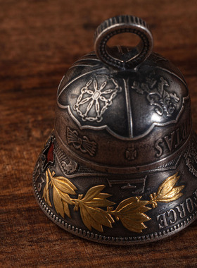 STZ男银饰品镶金24K锆石银币打造