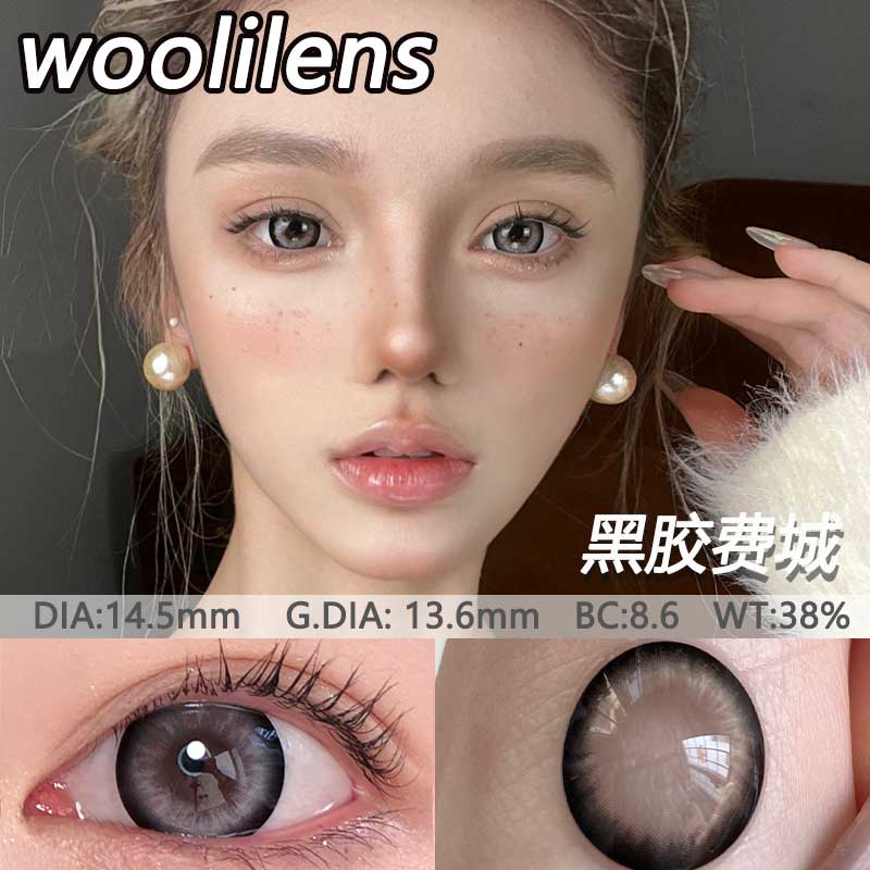 woolilens美瞳老佛爷夏威夷热带雨林黑鸦粉LZ半年抛官方正品JNBL-图3