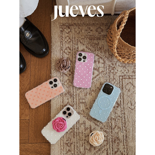 【周雨彤同款】JUEVES星期四“巴黎假日”波点调色盘磁吸壳16pro手机壳苹果16pm全包17promax适用华为mate70 - 图1