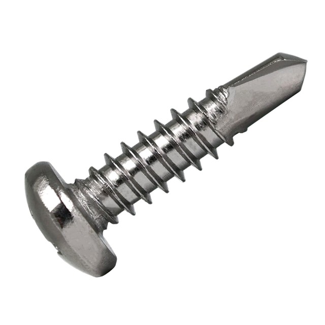 Stainless steel cross half-round head self-tapping drill tail screw
