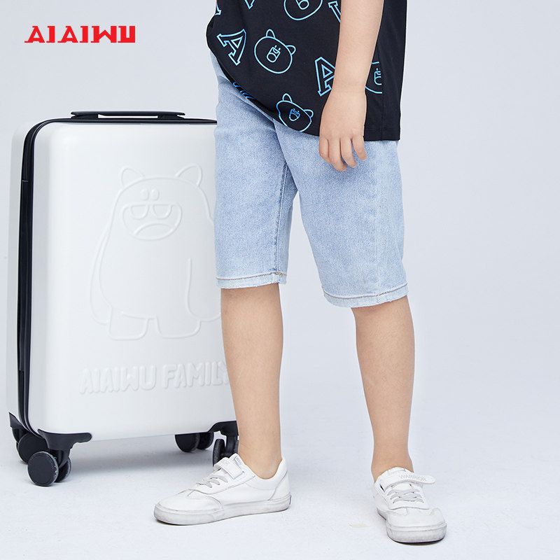 艾艾屋童装儿童牛仔短裤潮流夏季新款IP青少年男大童六分宽松裤子_虎窝淘