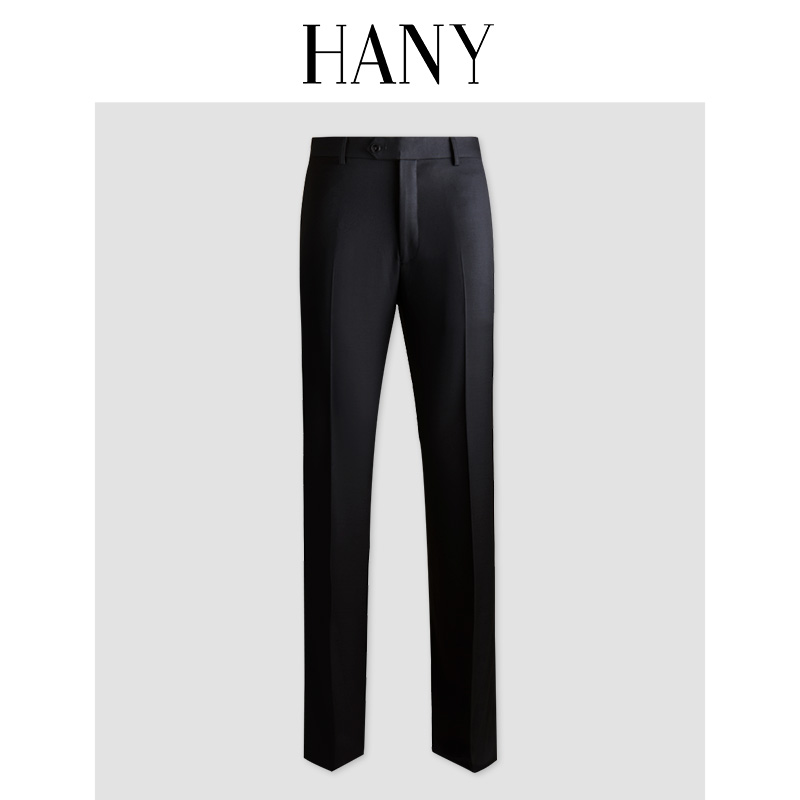 【断码清仓】HANY汉尼可机洗澳洲羊毛西裤男商务修身高腰西装裤-图0