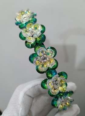 高钻超闪花朵发箍高级感重工头箍时尚小众发饰发卡经典头饰