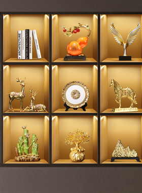 现代简约轻奢高级感客厅酒柜摆件高端大气上档次工艺品装饰品套装