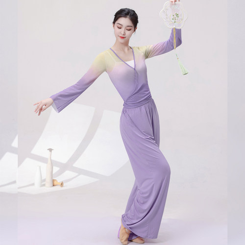 新款舞蹈裤古典舞练功服女飘逸阔腿裤现代舞专业训练服中国舞服装 - 图0