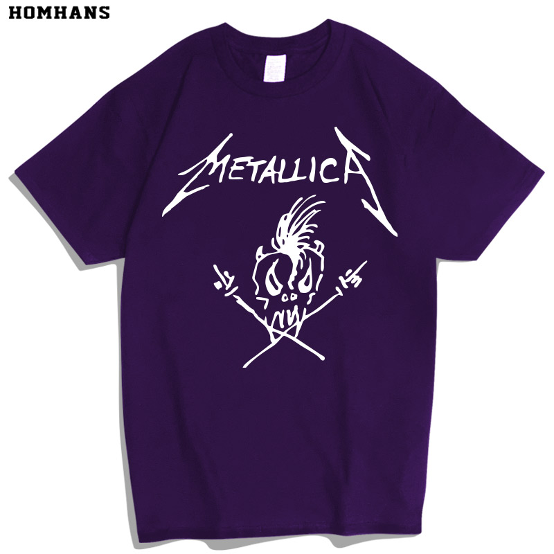 红韩Metallica重金属乐队短袖T恤摇滚ROCK男女纯棉夏装上衣透气 - 图1