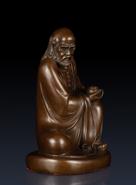纯黄铜达摩祖师摆件办公室装饰品