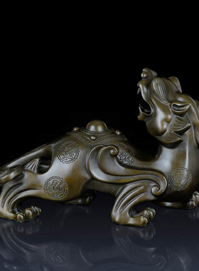 纯黄铜貔貅摆件回头貔貅家居饰品摆件铜貔貅开业礼品办公室装饰品