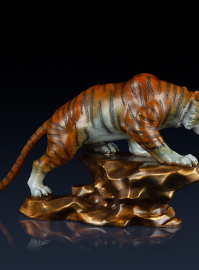 纯黄铜老虎摆件办公室铜老虎装饰品家居饰品生肖虎工艺品礼品摆件