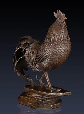 公鸡客厅摆件纯铜装饰品