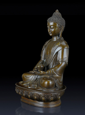 古叶家居多尺寸佛堂三宝佛纯黄铜