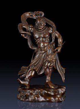 纯铜哼哈二将神像家居客厅千里眼