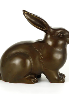 纯黄铜兔子工艺品摆件家居饰品客厅摆件铜兔子礼品生肖兔装饰摆件