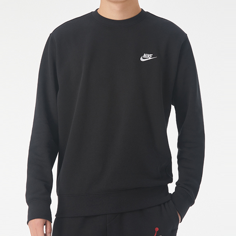 NIKE耐克加绒加厚卫衣男2024夏季新款圆领套头衫运动休闲服BV2663