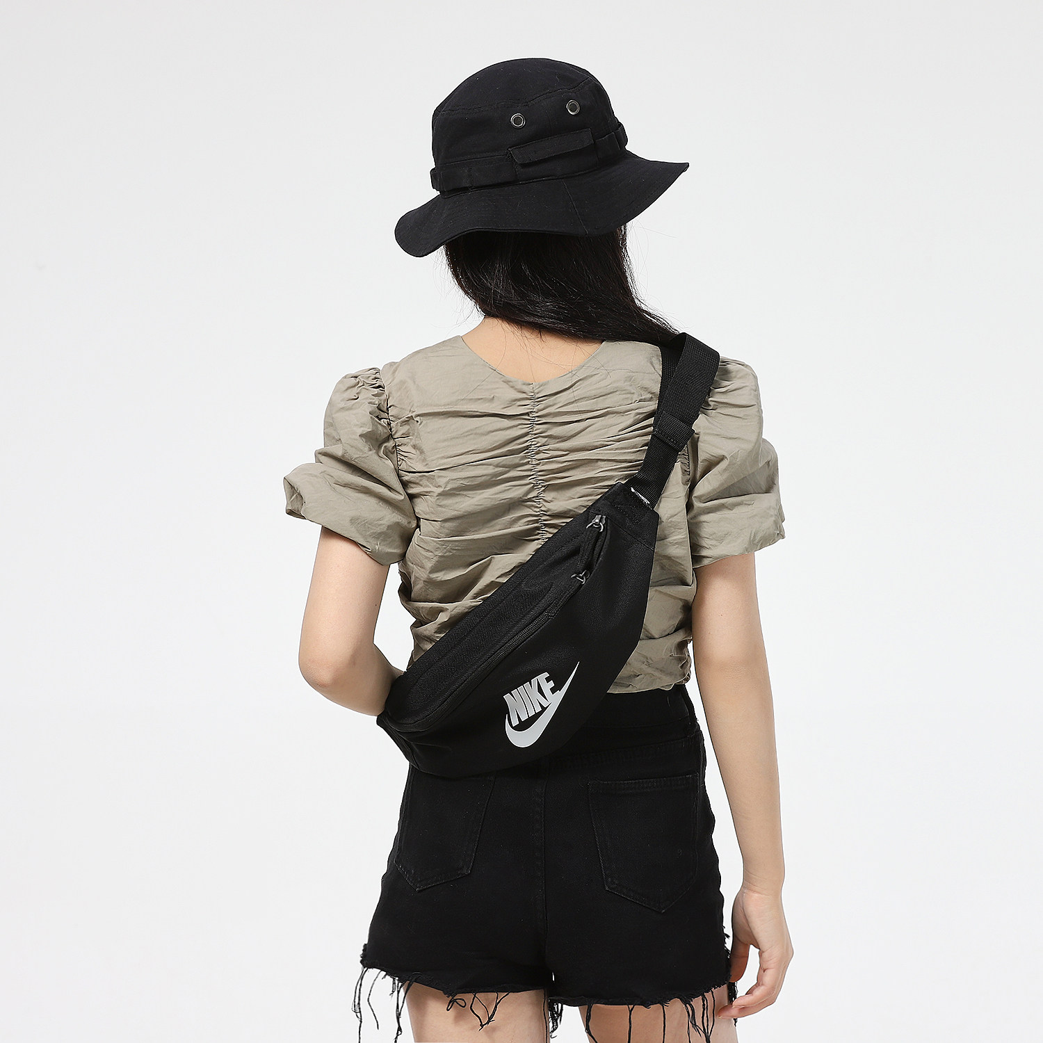 Nike Men's Bag Women's Bag Waist Bag Outdoor Sports Leisure Portable Storage Adjustable Crossbody Chest Bag